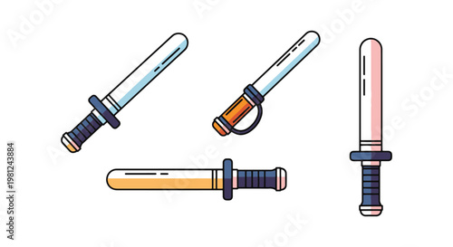 Security Baton Line art vector creative abstract colorful shapes