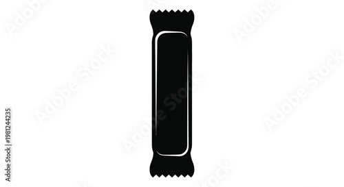 Black energy bar wrapper simple design minimalist aesthetic silhouette