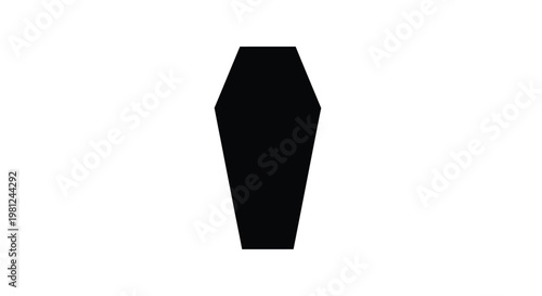 Fotografie Simple black coffin shape against a white background a stark silhouette