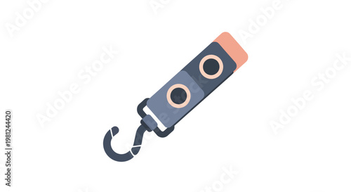 Colorful modern carabiner design with flat minimalist style