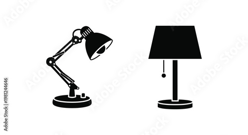 Two desk lamps in a minimalist black design a striking silhouette