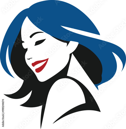 Minimalist Elegant Beautiful Woman Profile Vector and Beauty Logo I con