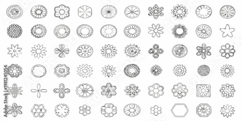 Collection of vintage floral brooches and decorative circular elements