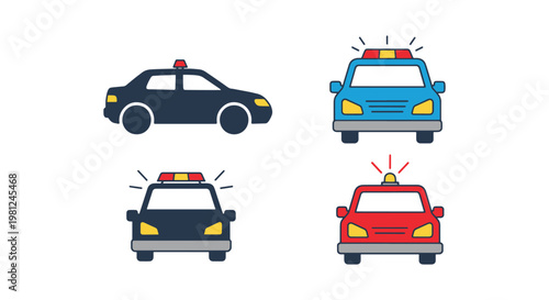 Security Patrol Car Line art abstract minimal illustration vector