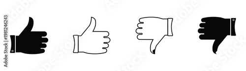 Like and dislike icon vector. Thumb up & thumb down icon. like icon vector isolated on white background. Vector illustration