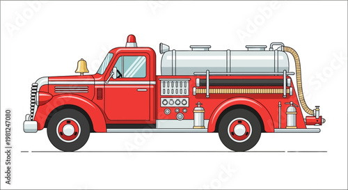 Red Fire Truck Emergency Vehicle.