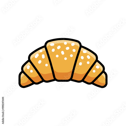 A golden-brown, flaky croissant icon with sugar sprinkles, representing a delicious pastry or breakfast item.