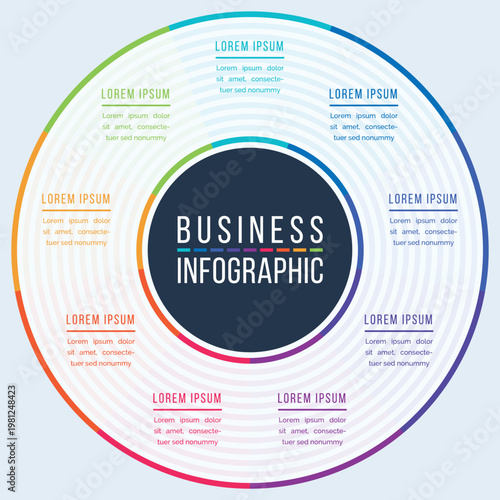Circular Infographic Business Design 9 Options