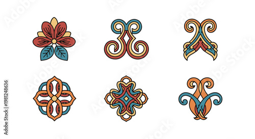 Applique Line art vector set clean color pattern