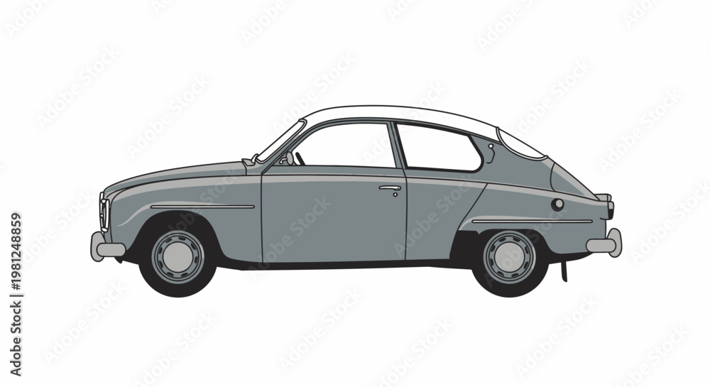 Fototapeta premium Vintage car in profile view.