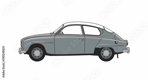 Vintage car in profile view.