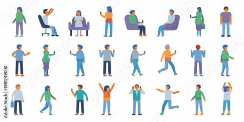 Diverse group of people interacting with technology and each other