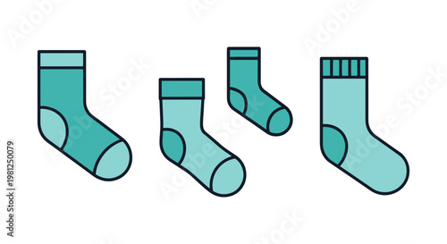 Aqua socks Line art vector modern abstract creative illustration