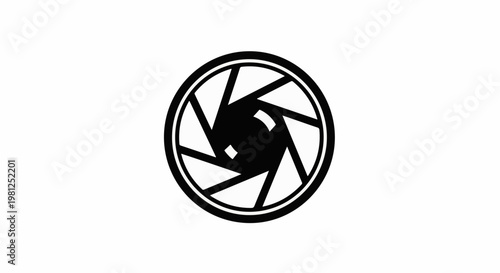 Black aperture iris diaphragm symbol