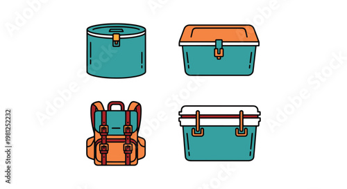 Bear proof container Line art clean color pattern illustration