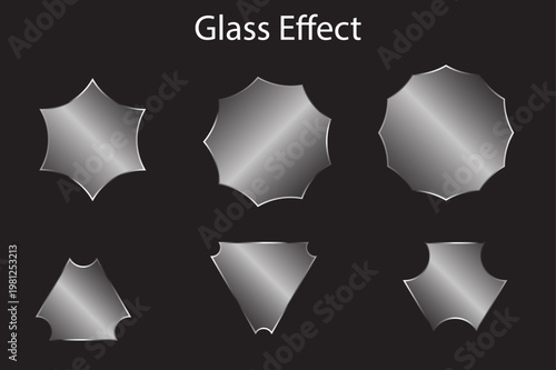 Six unique star-shaped and triangular with a reflective glass effect