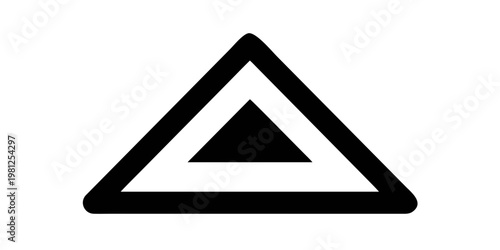 Black hazard triangle symbol on a white background
