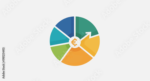 Colorful circular chart with euro symbol at center