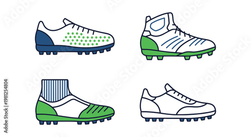 Artificial Turf Shoes Line art minimal abstract decorative vector