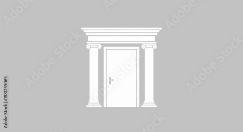 Classical doorway with columns and pediment