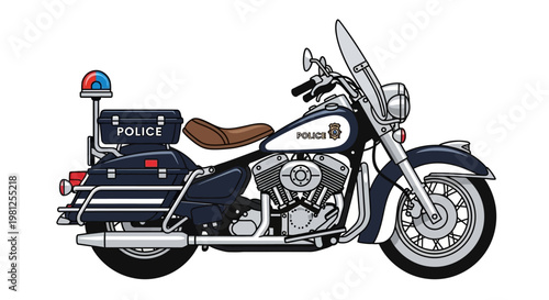 Police Motorcycle Vehicle Law Enforcement Bike.