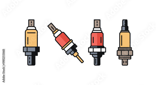 Automotive oxygen sensor Line creative abstract simple shapes