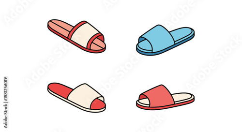 Bathroom Slippers Line art creative abstract simple vector