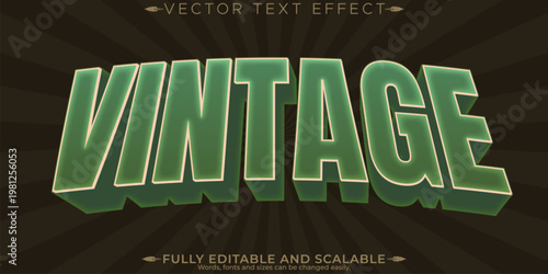 Retro sticker text effect, editable 70s and 80s text style