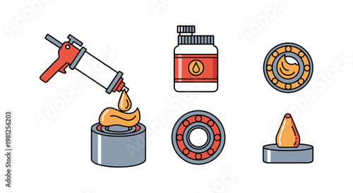 Bearing grease Line art vector creative abstract simple