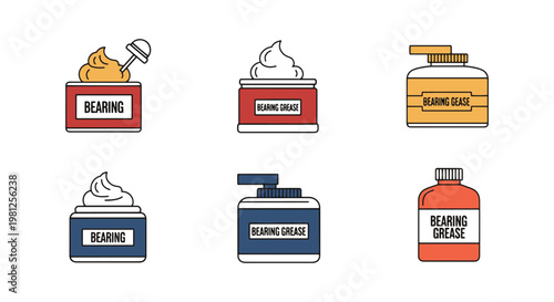 Bearing grease Line art vector clean simple shapes
