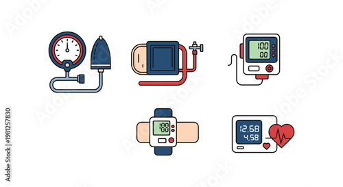 Blood Pressure Monitor Line modern abstract decorative illustration