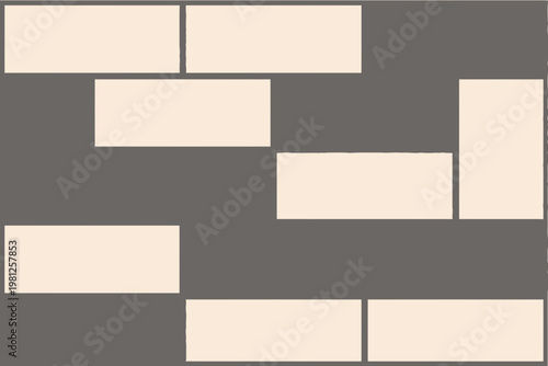 Abstract Arrangement of Beige Rectangles on Gray Background Grid templateVector backgroundGeometric 
