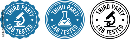Third Party Lab Tested Badge Set – Science Certification Icons for Product Quality Assurance