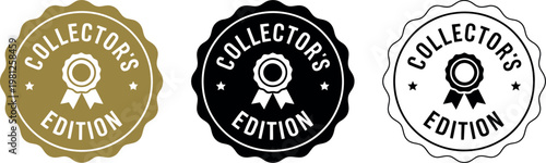 Collector's Edition Badge Set in Gold, Black, and White for Premium Product Labeling and Branding