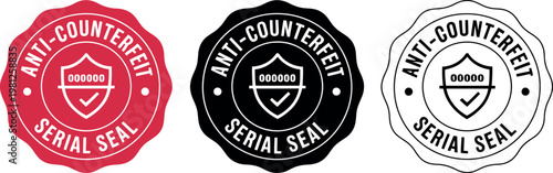 Anti-Counterfeit Serial Seal Badge Set – Red, Black, White Security Labels for Authenticity Verification
