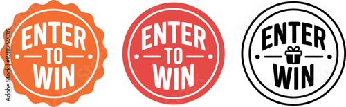 Enter to Win Badge Set – Colorful Promotional Contest Labels for Marketing and Giveaways