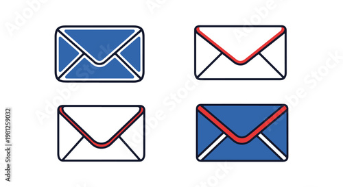 Airmail Envelope Line art clean abstract simple vector