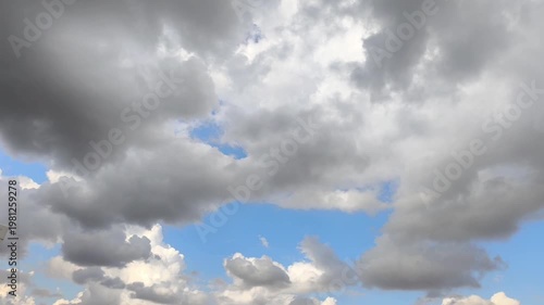 Dark cumulus clouds moving in the sky