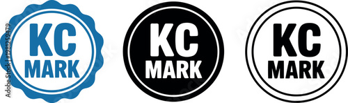 Free Download KC Mark Certification Badge Icons Set – Vector Emblems for Product Compliance and Safety Standards - GFXLoad