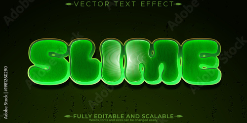 Slime editable text effect, editable green and goo text style
