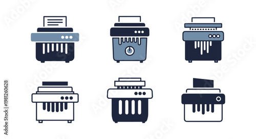 Shredder Line art vector set abstract minimal illustration