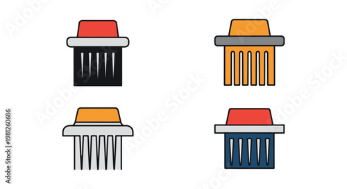 Shredder Line art vector set simple decorative abstract