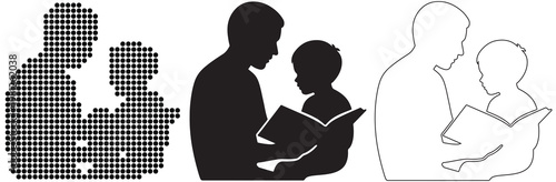 Father and child sharing a book, fostering learning and connection