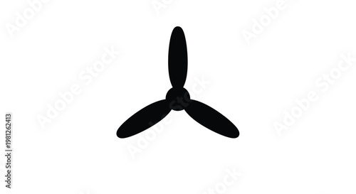 A simple depiction of a propeller in dark silhouette