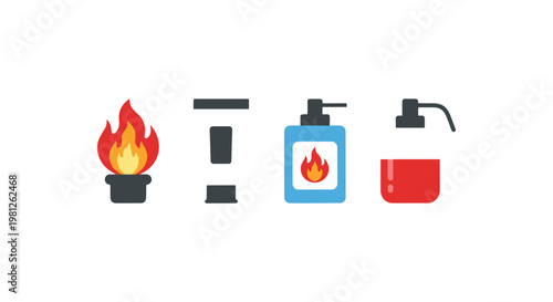 Burn Kit Line art vector set minimal abstract illustration