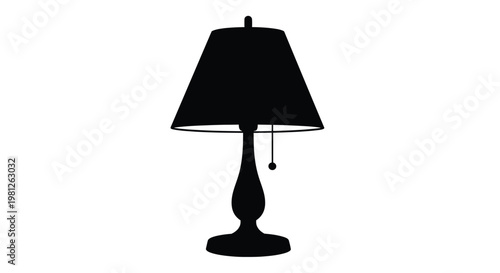Simple black lamp illustration with a classic design silhouette