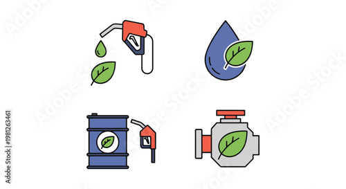 Bio Diesel Fuel Line art abstract clean illustration vector