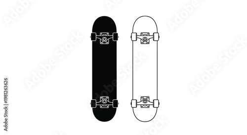 Black and white skateboard graphic a contrasting design silhouette