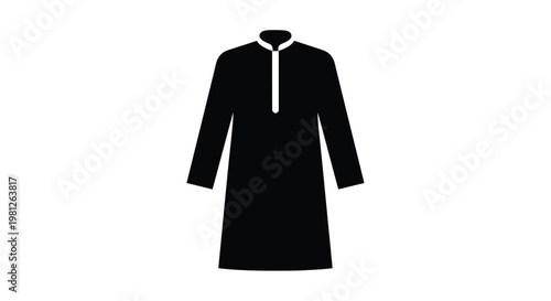 Black kurta design a traditional garment representation silhouette