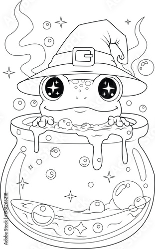 Cute Autumn Pumpkin House Coloring Page with Halloween Theme